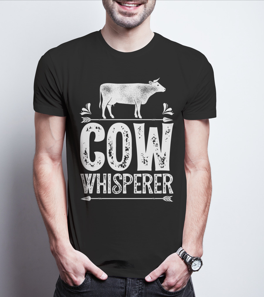 Cow Whisperer Cows Farm Funny Farmer Farming T-Shirt