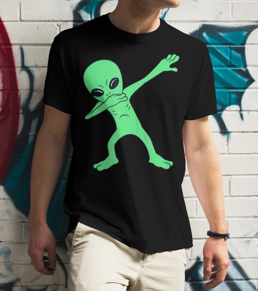 Dabbing Alien Halloween Funny Dab Girl Green Alien Dab Dance T-Shirt
