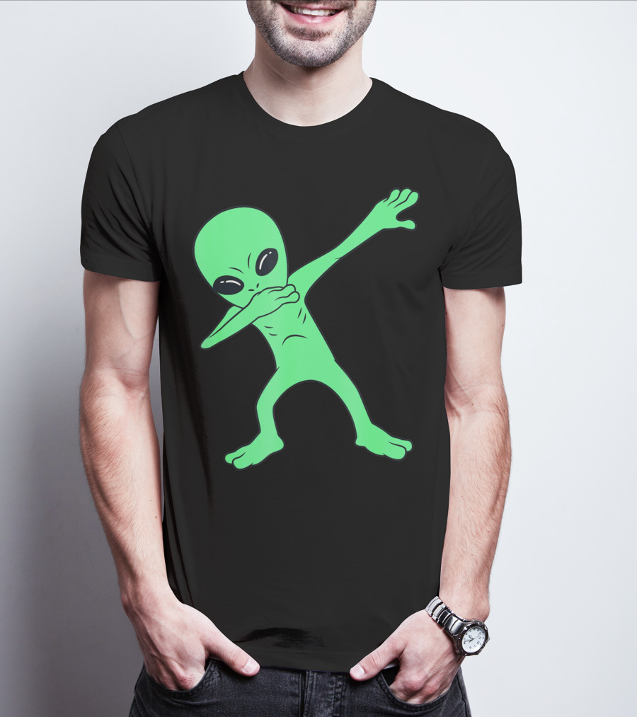 Dabbing Alien Halloween Funny Dab Girl Green Alien Dab Dance T-Shirt