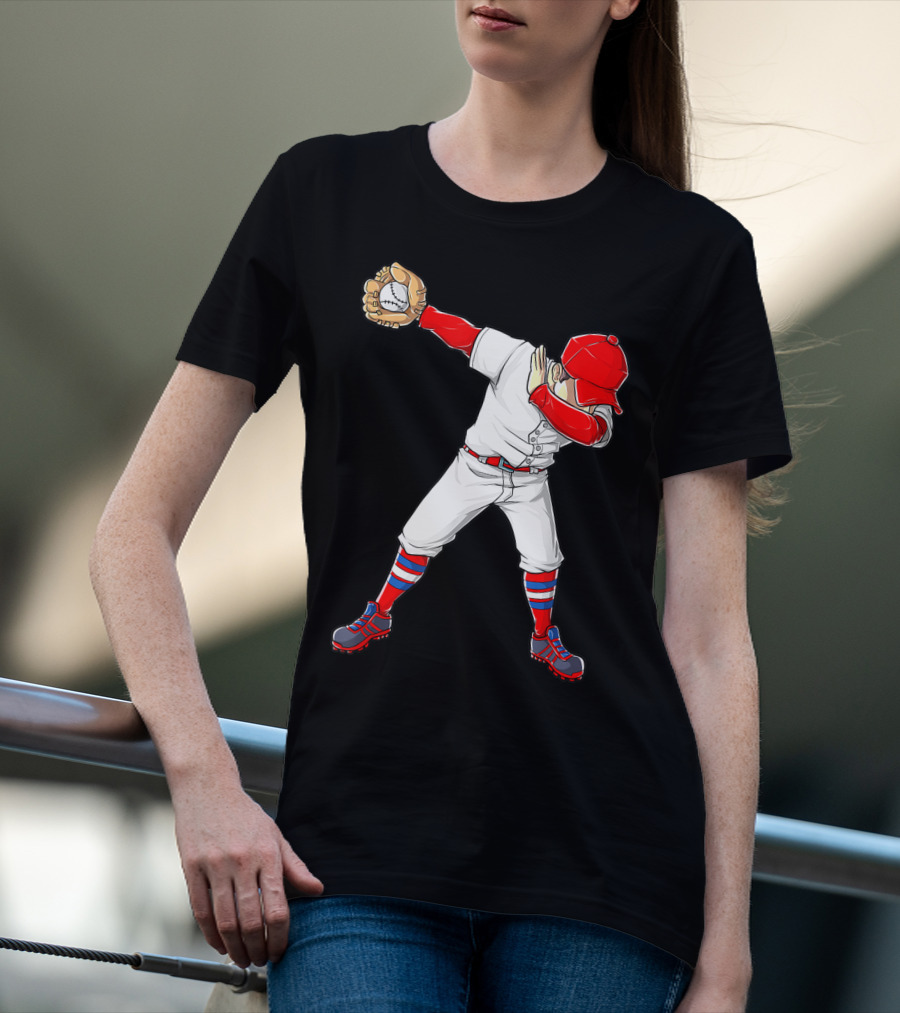 Dabbing Baseball Player Funny Dab Dance T-Shirt
