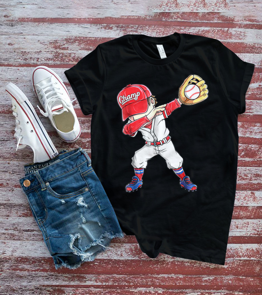 Dabbing Champ Baseball Catcher Pitcher T-Shirt
