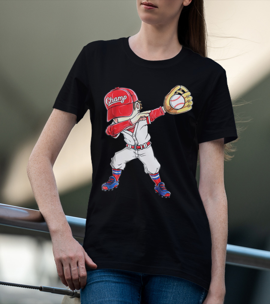 Dabbing Champ Baseball Catcher Pitcher T-Shirt