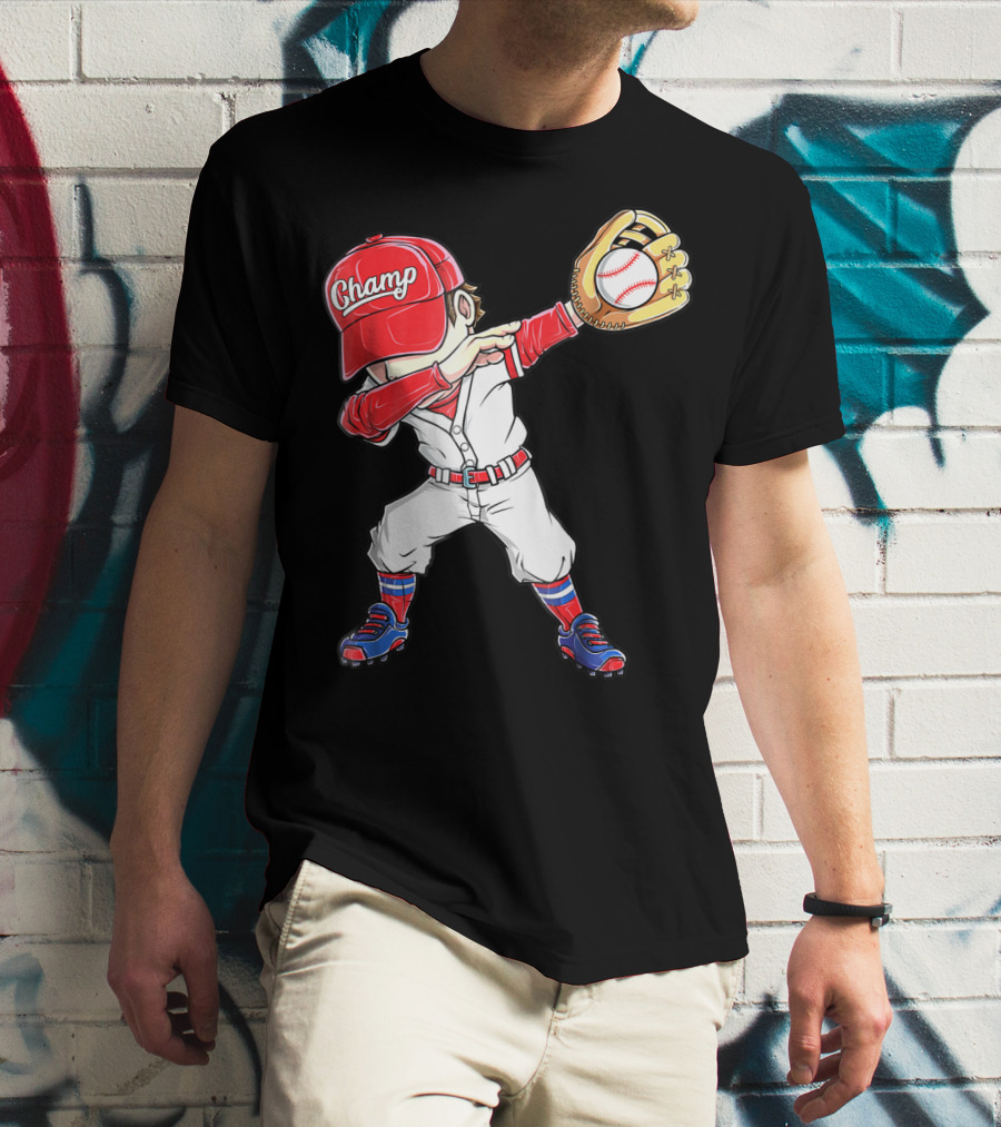 Dabbing Champ Baseball Catcher Pitcher T-Shirt