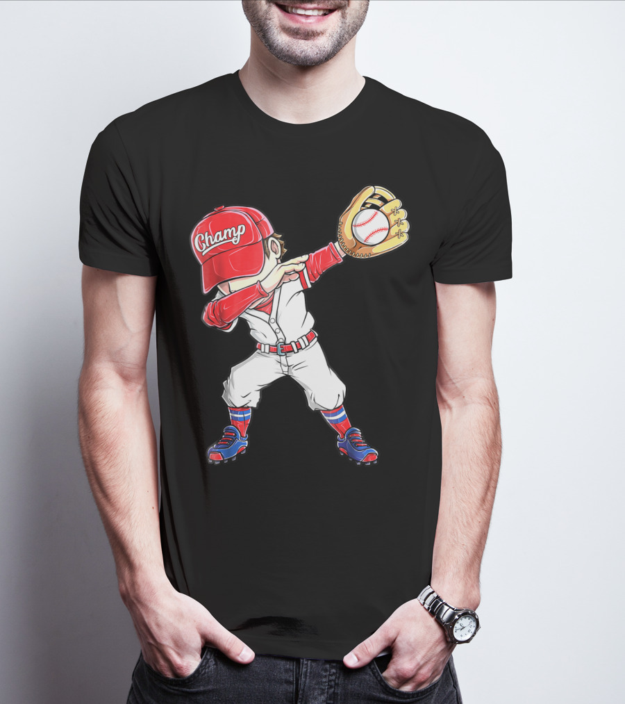 Dabbing Champ Baseball Catcher Pitcher T-Shirt