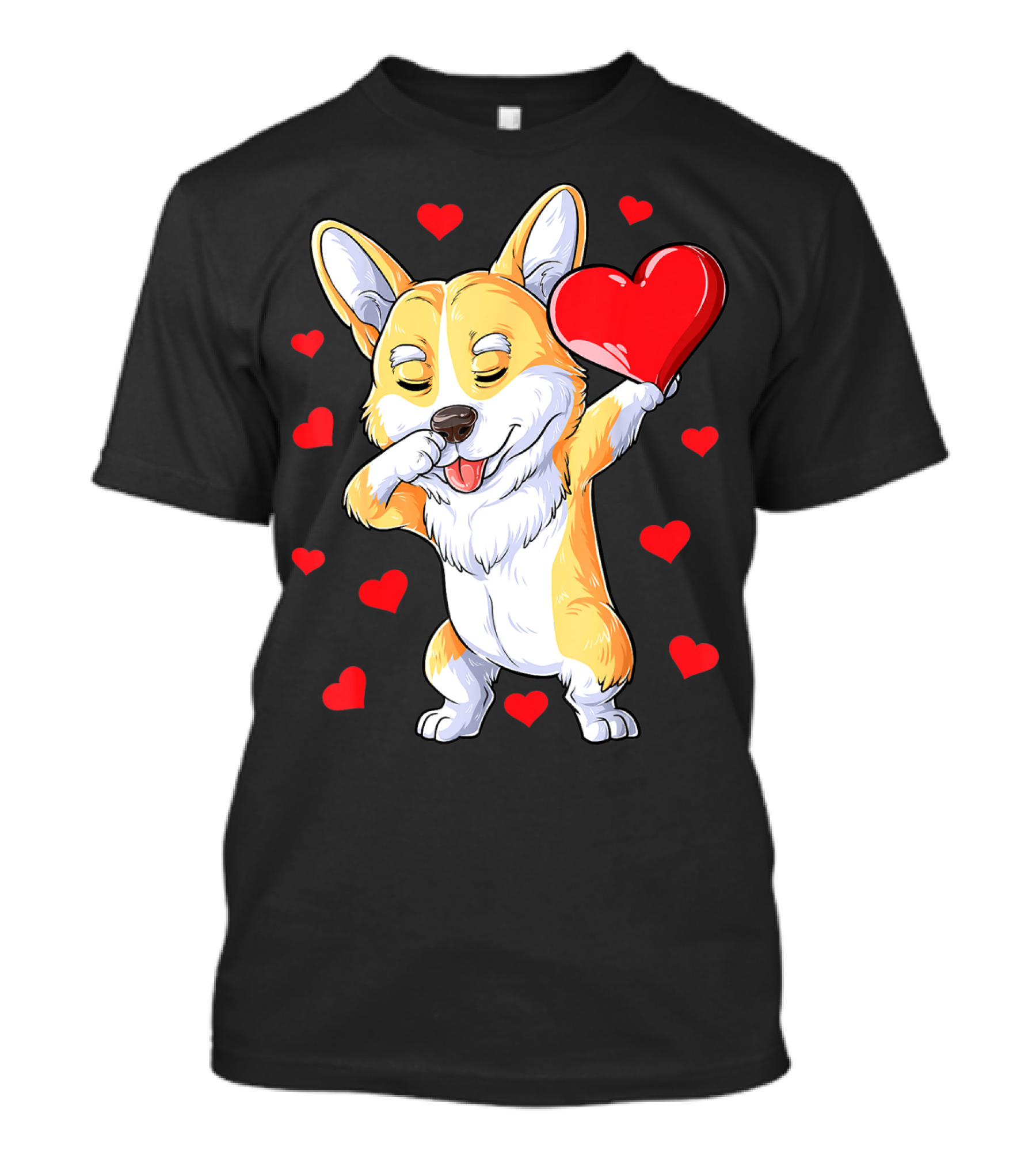 Valentines Day Dabbing Corgi Dog Lover Heart Boys Love T-Shirt