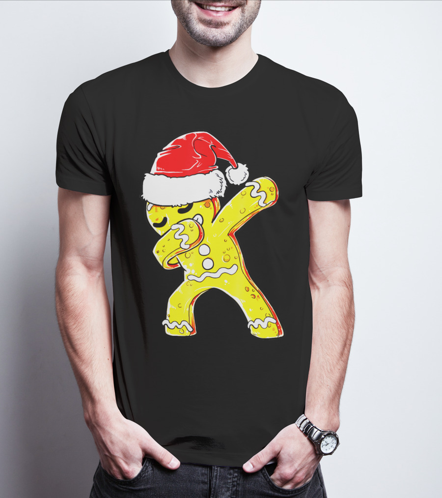Dabbing Gingerbread Santa Christmas Dance T-Shirt
