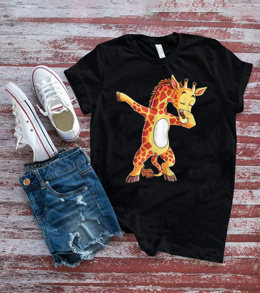 Funny Dabbing Giraffe Dance Pose Giraffes Dab T-Shirt
