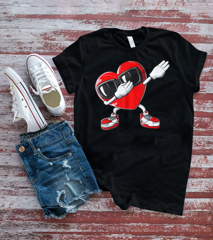 Valentines Day Dabbing Heart Funny Love Dab Boys T-Shirt