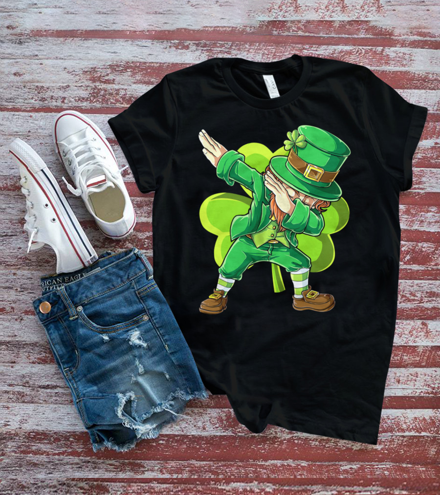 Dabbing Leprechaun Green Clover St Patricks Day Dab T-Shirt