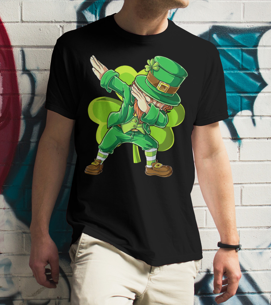 Dabbing Leprechaun Green Clover St Patricks Day Dab T-Shirt