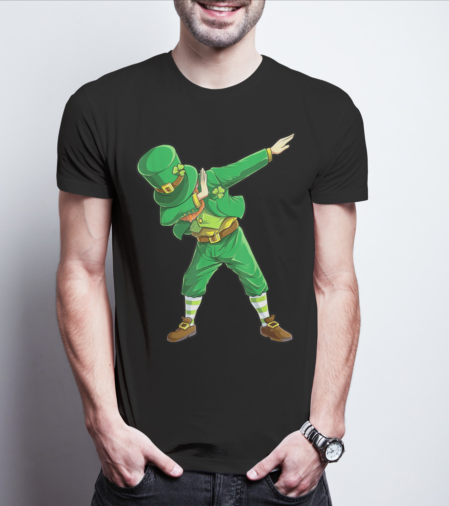 Dabbing Leprechaun St Patricks Day Boys Dab Dance Pose T-Shirt