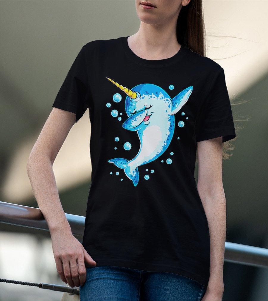 Dabbing Narwhal Unicorn For Girls And Boys Playful Sea Creature T-Shirt