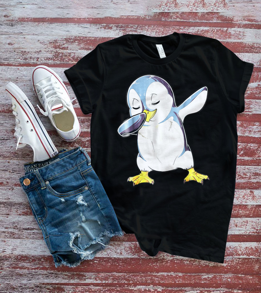 Dabbing Penguin Kids Boys Funny Dab Dance Bird Cute Fun T-Shirt