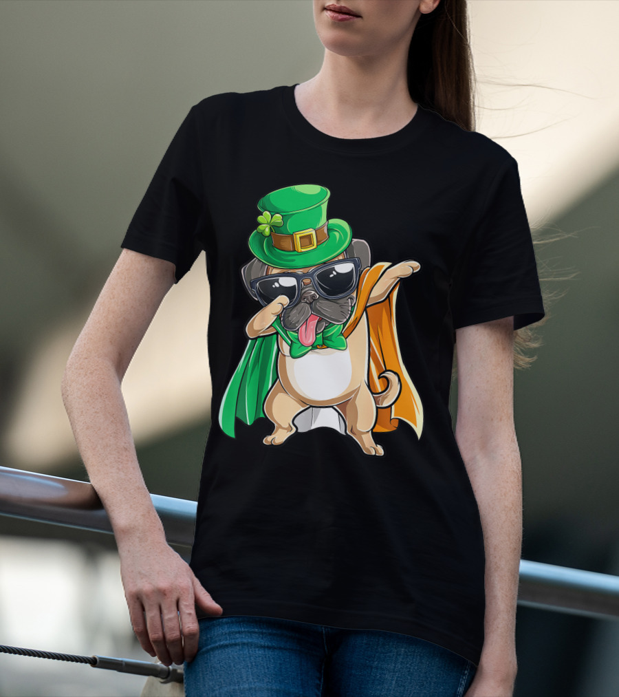 Dabbing Pug Leprechaun St Patrick's Day Boys Irish T-Shirt