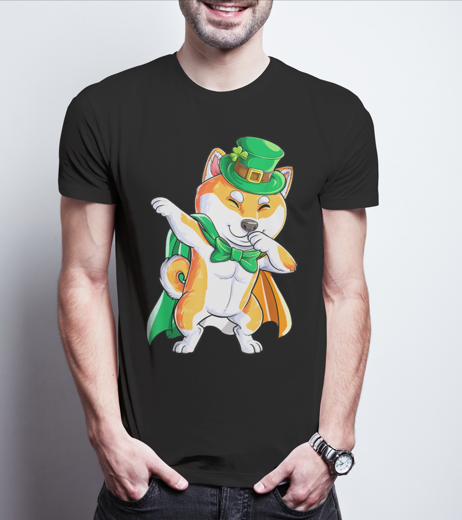 Dabbing Shiba Inu Leprechaun St Patricks Day Irish T-Shirt
