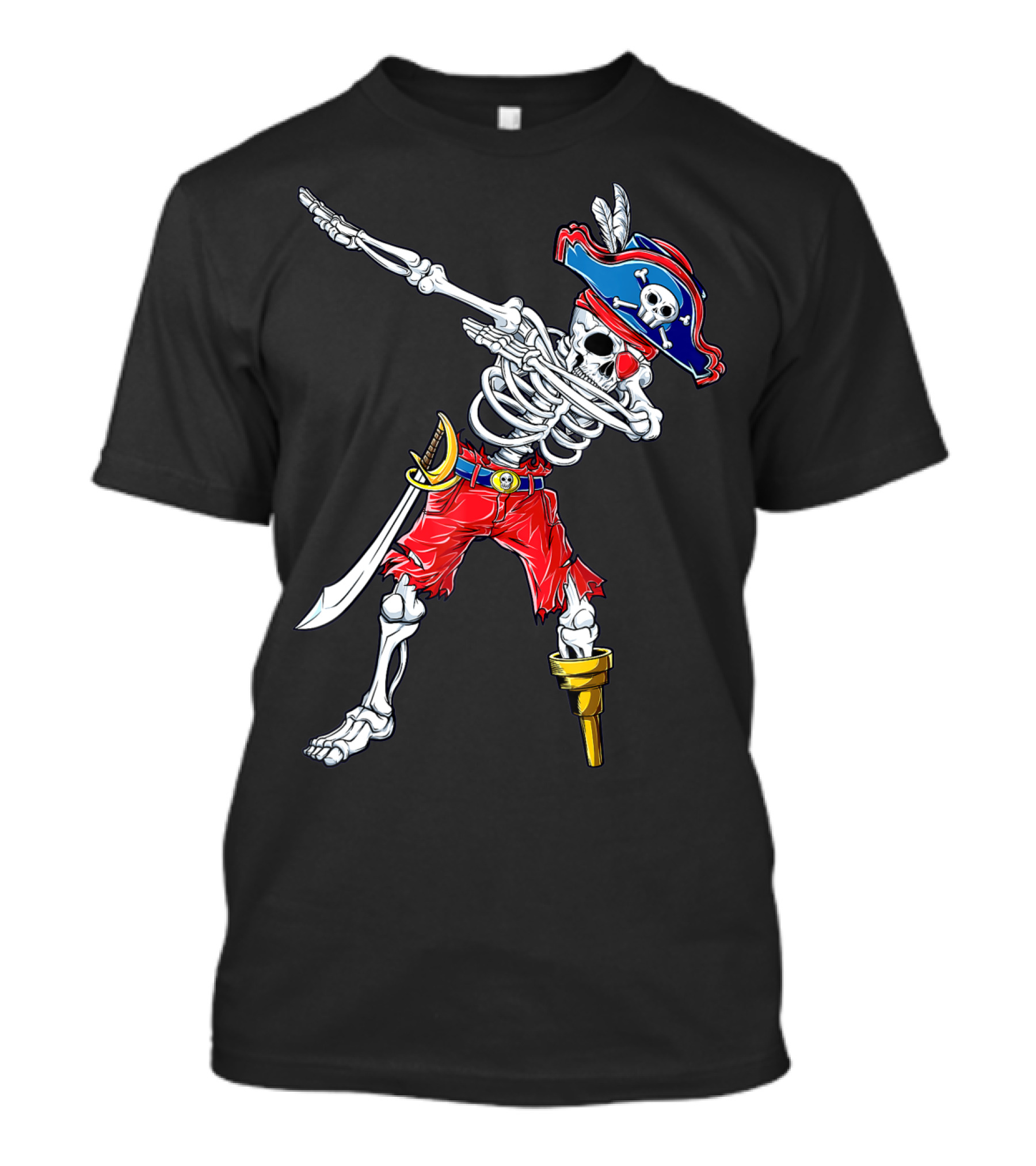 Dabbing Skeleton Pirate Jolly Roger Kids Skull Boys T-Shirt