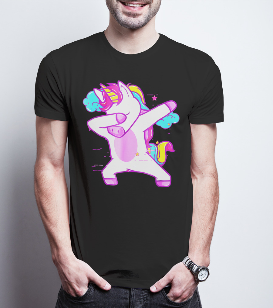 Dabbing Unicorn Dab Girls Boys Adults Rainbow Fantasy T-Shirt