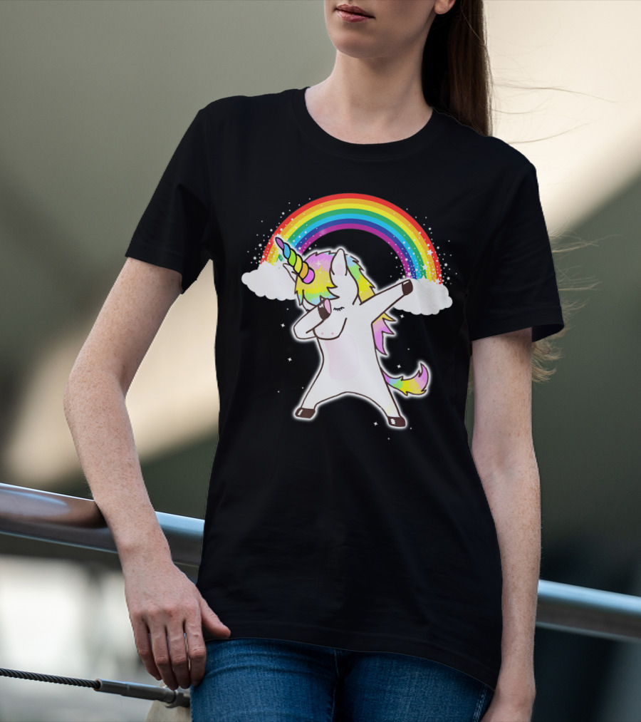 Funny Rainbow Squad Unicorn Dab Dance T-Shirt