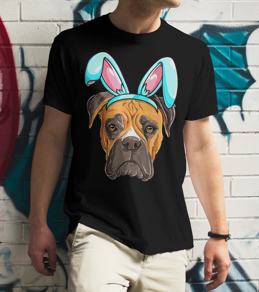 Easter Bunny Dog Boxer T-Shirt