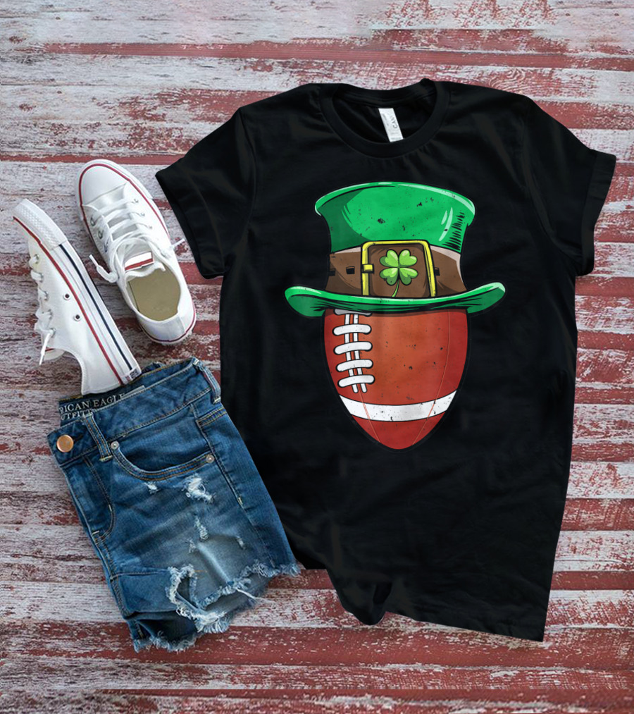 Football Leprechaun Hat St Patricks Day Boys T-Shirt