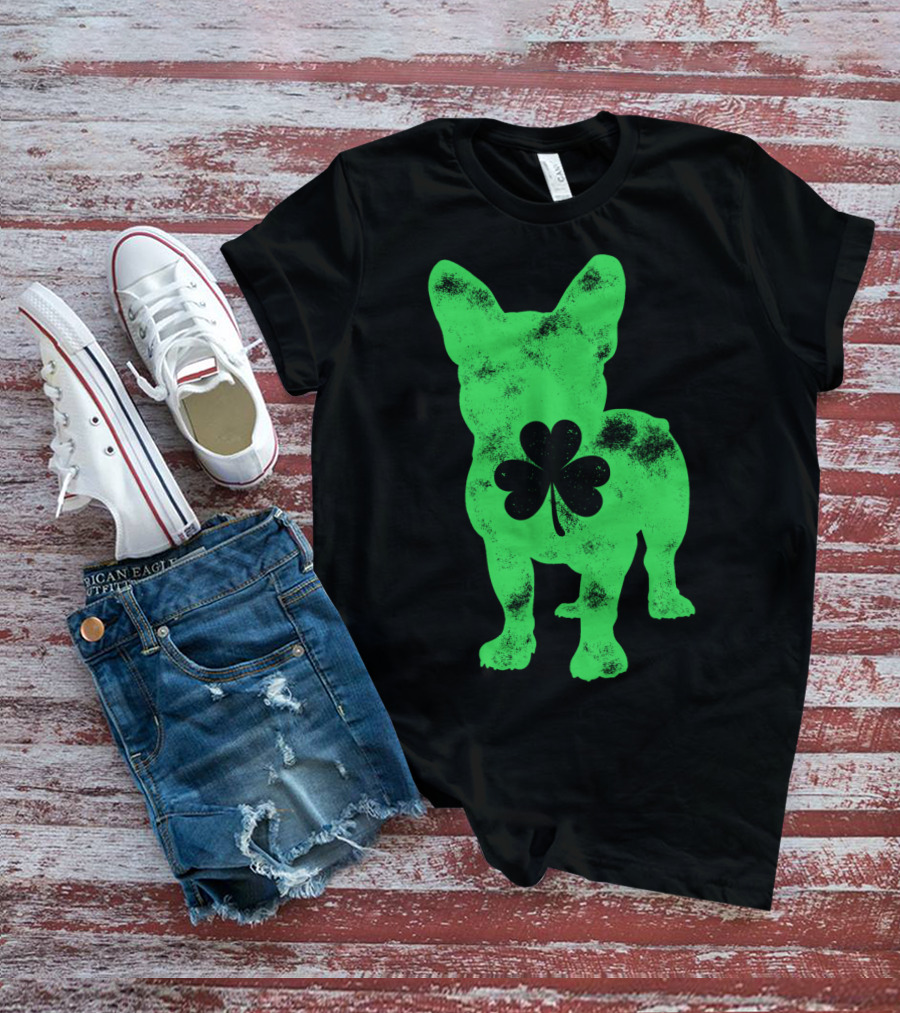 French Bulldog Shamrock St Patricks Day Men Dog T-Shirt