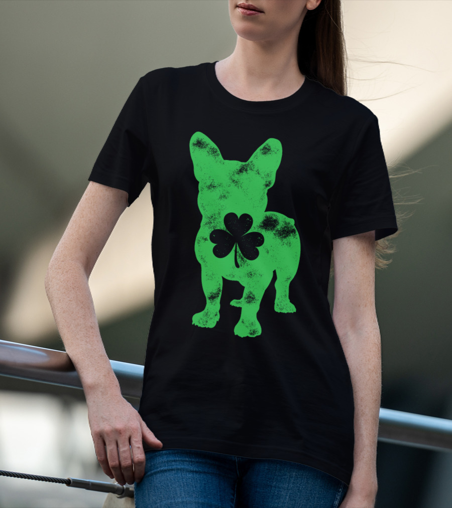 French Bulldog Shamrock St Patricks Day Men Dog T-Shirt