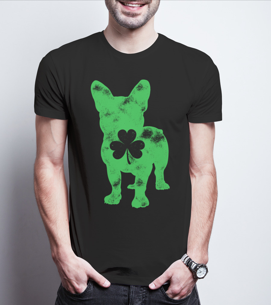 French Bulldog Shamrock St Patricks Day Men Dog T-Shirt