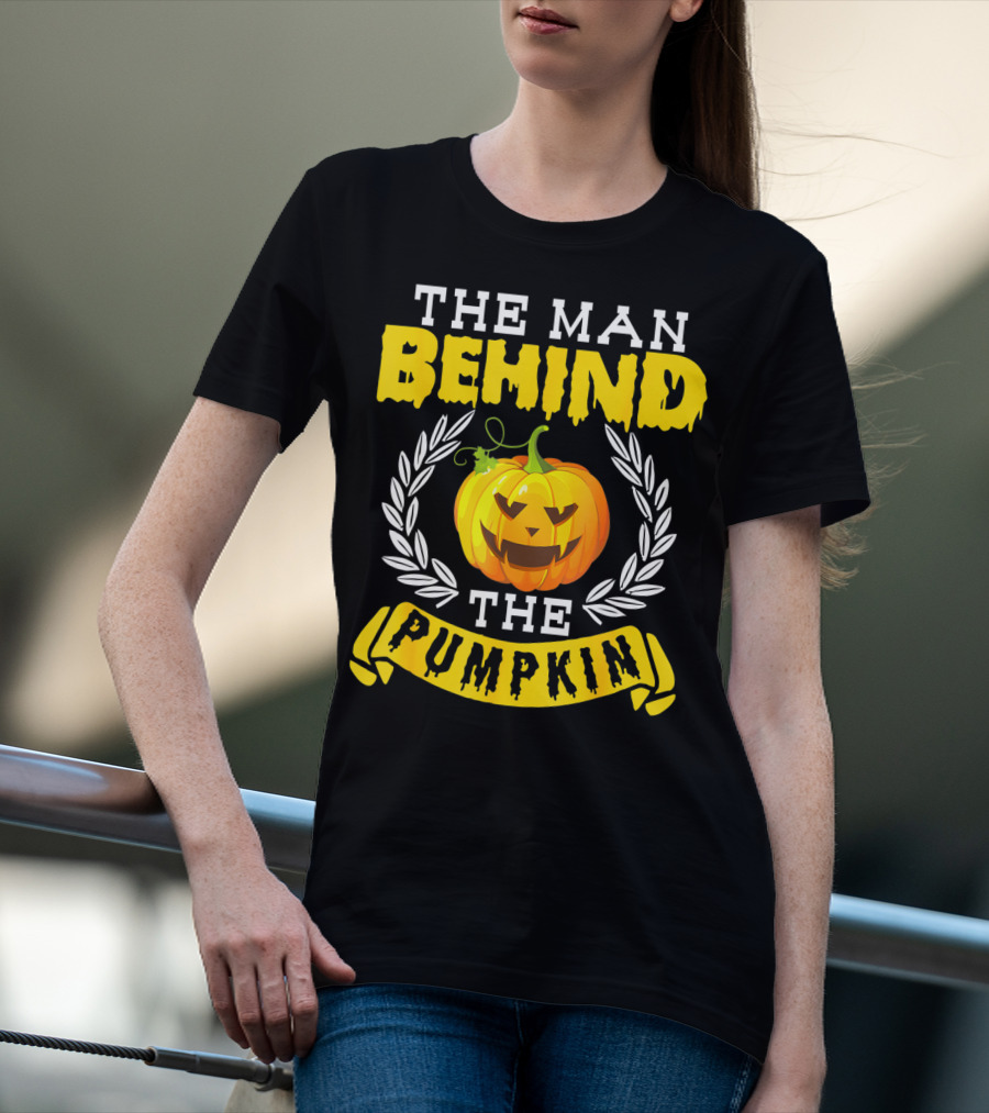 The Man Behind The Pumpkin Halloween Funny Party T-Shirt