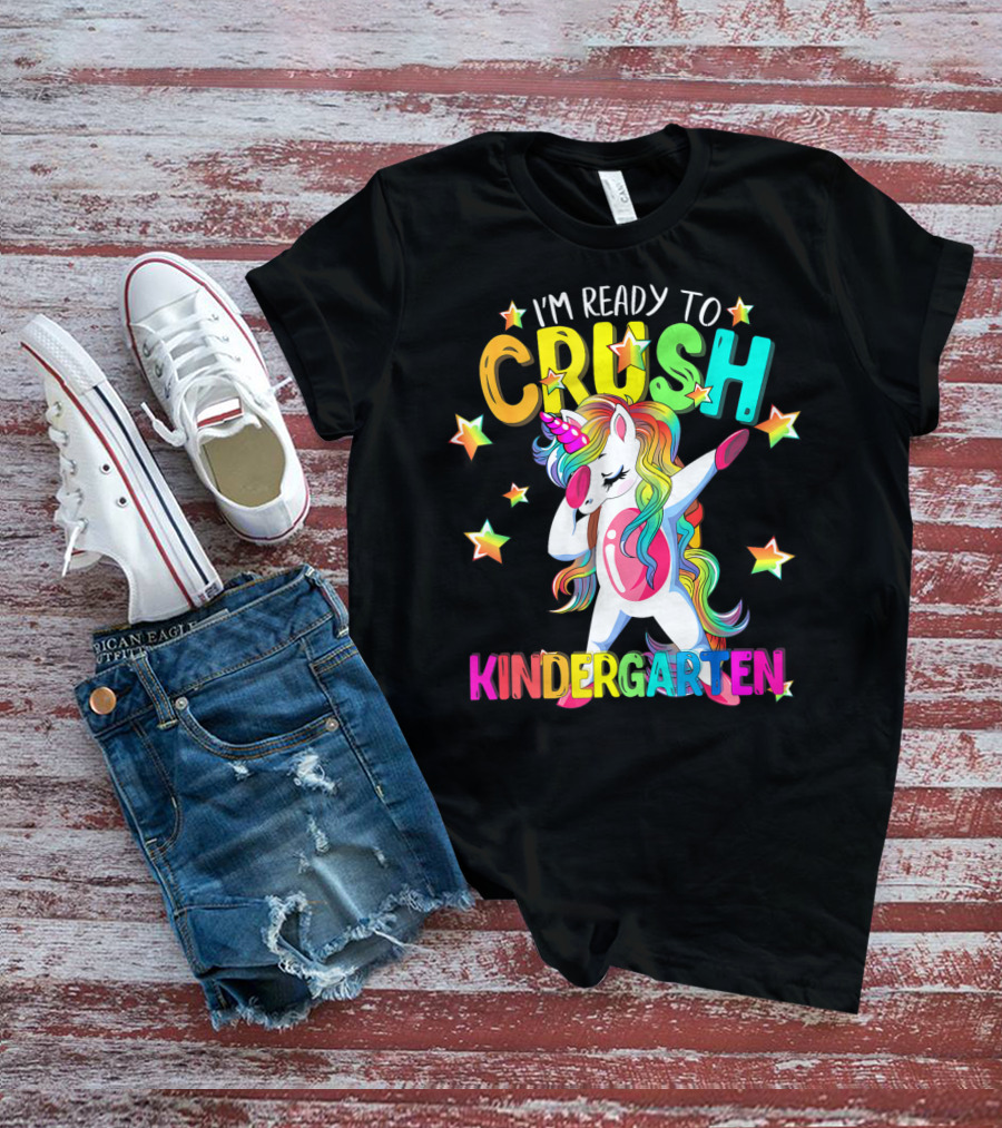 I'm Ready To Crush Kindergarten Dabbing Unicorn Back To School Girls T-Shirt