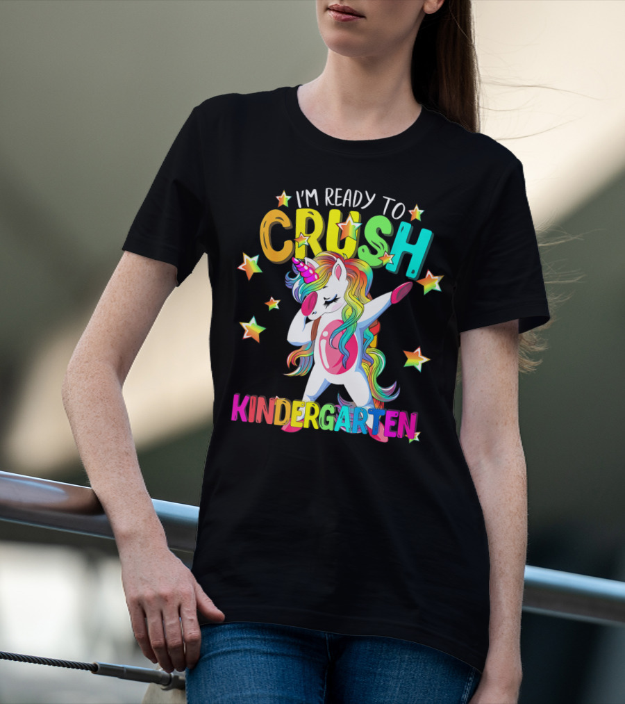 I'm Ready To Crush Kindergarten Dabbing Unicorn Back To School Girls T-Shirt