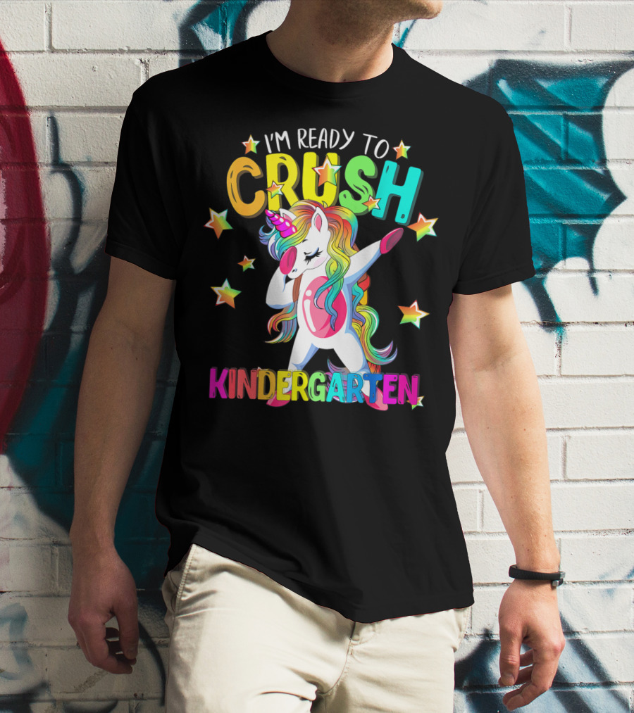 I'm Ready To Crush Kindergarten Dabbing Unicorn Back To School Girls T-Shirt