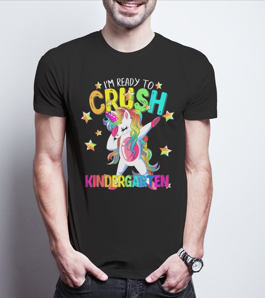 I'm Ready To Crush Kindergarten Dabbing Unicorn Back To School Girls T-Shirt
