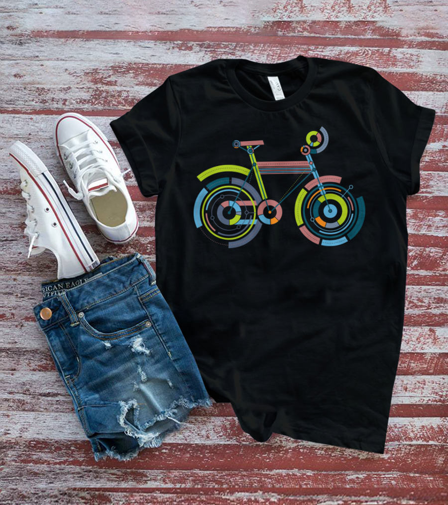 Bycircle Abstract Geometric Bicycle T-Shirt