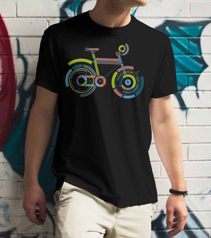 Bycircle Abstract Geometric Bicycle T-Shirt