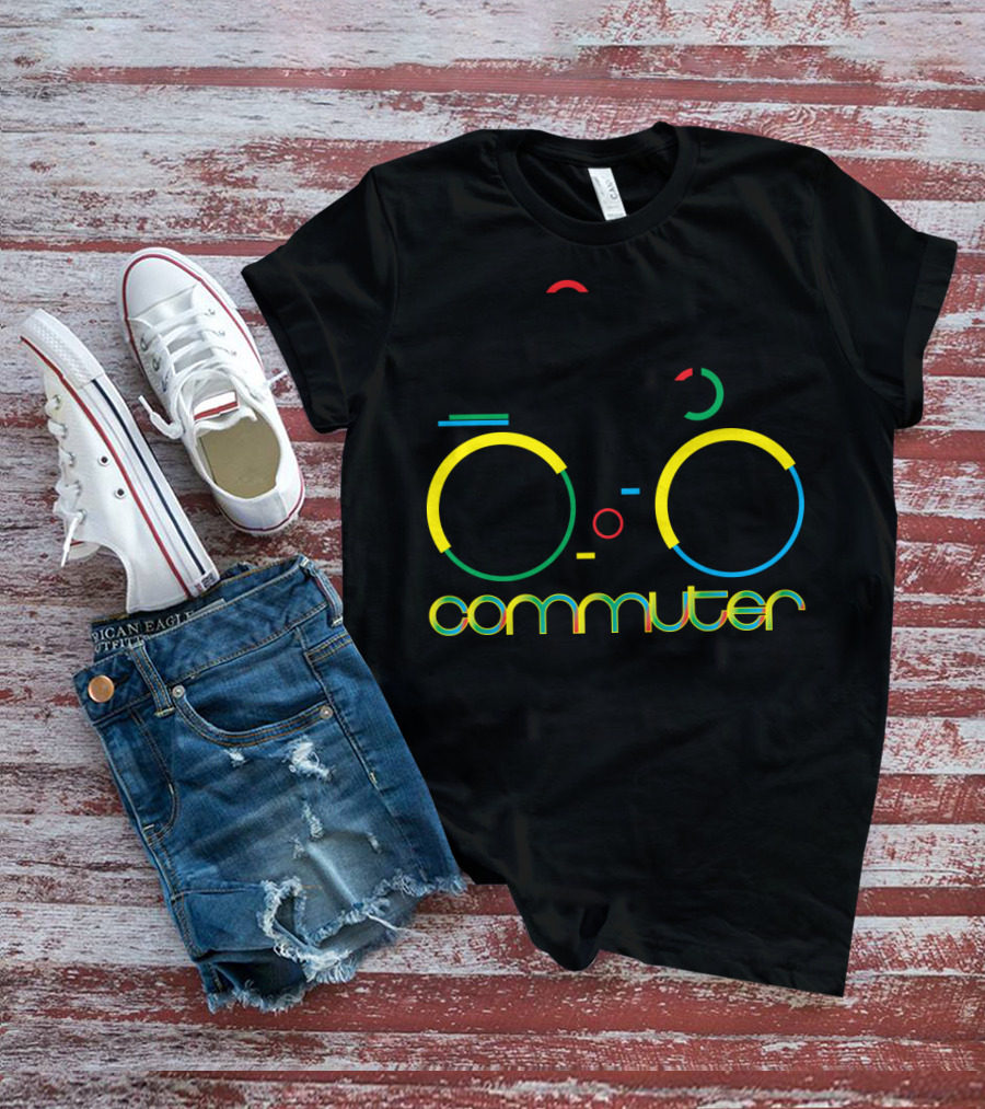 Commuter Bicycle Graphic Multicolor T-Shirt