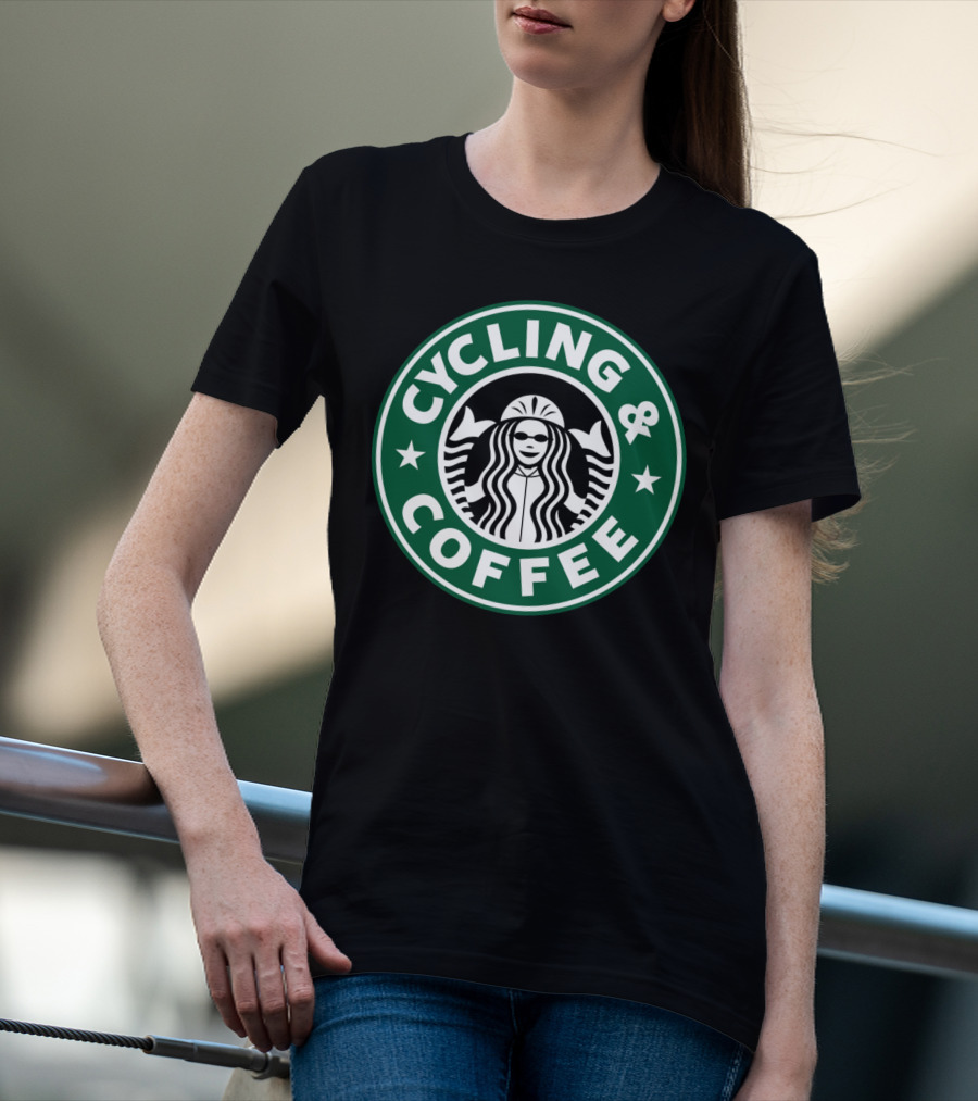 Cycling And Coffee Logo Parody Starbucks T-Shirt