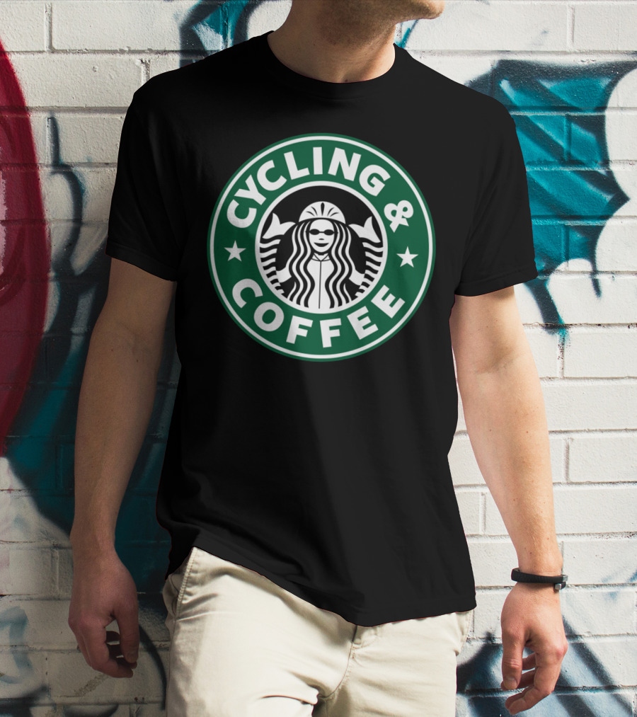 Cycling And Coffee Logo Parody Starbucks T-Shirt