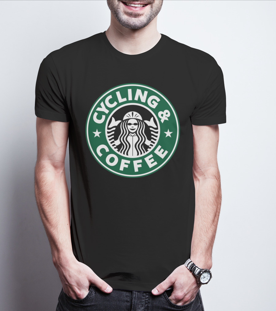 Cycling And Coffee Logo Parody Starbucks T-Shirt