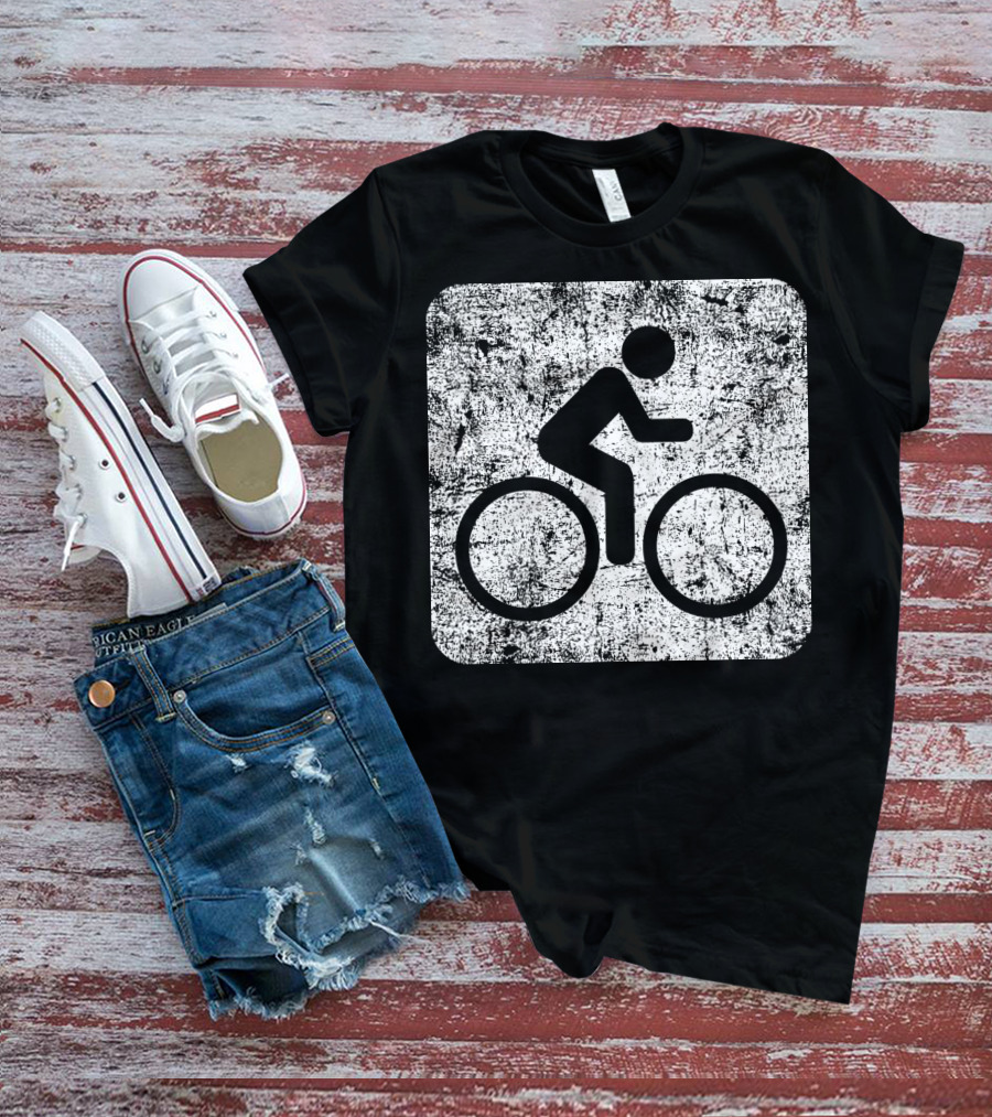 Cycling Sign Grunge Style Iconic Bicycle T-Shirt