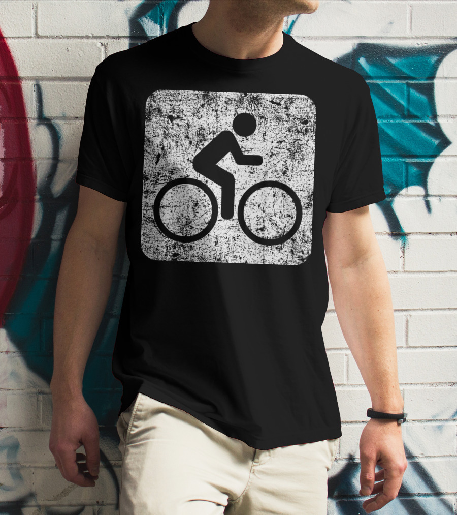 Cycling Sign Grunge Style Iconic Bicycle T-Shirt