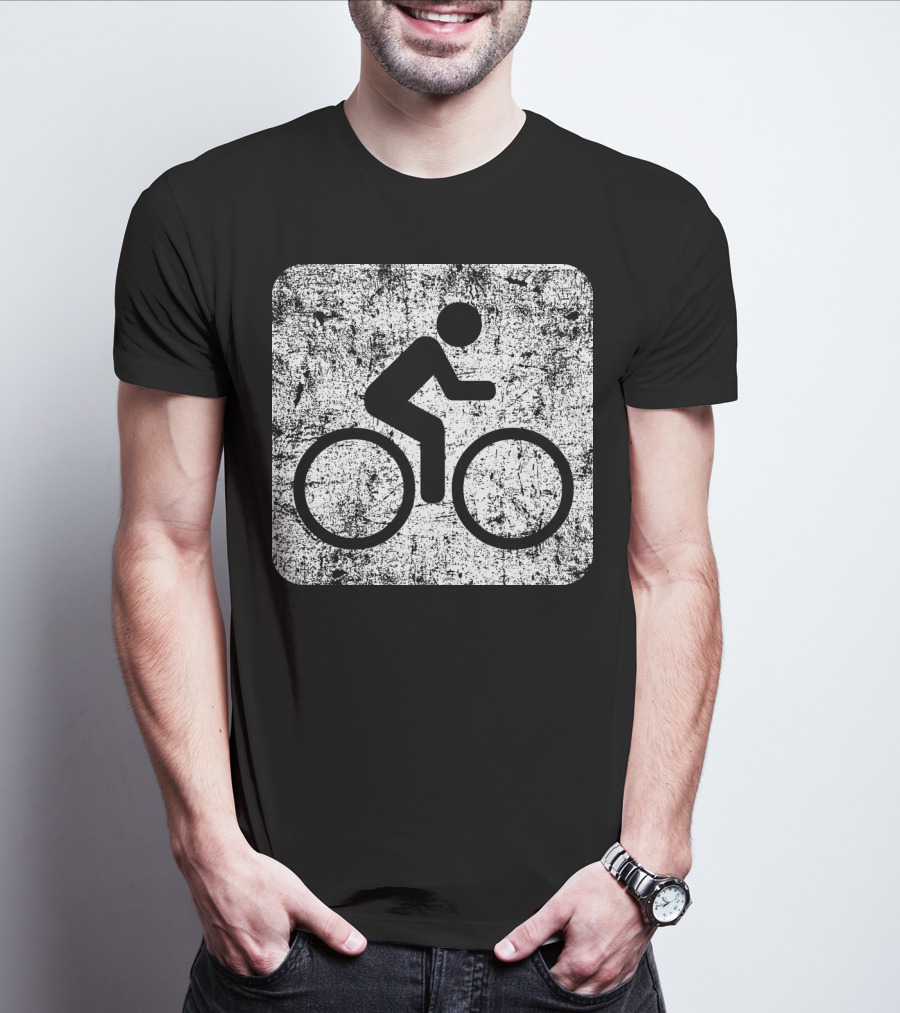 Cycling Sign Grunge Style Iconic Bicycle T-Shirt