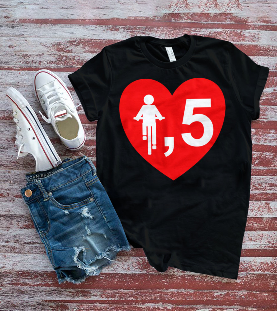 Cyclist Heart 5 Red T-Shirt