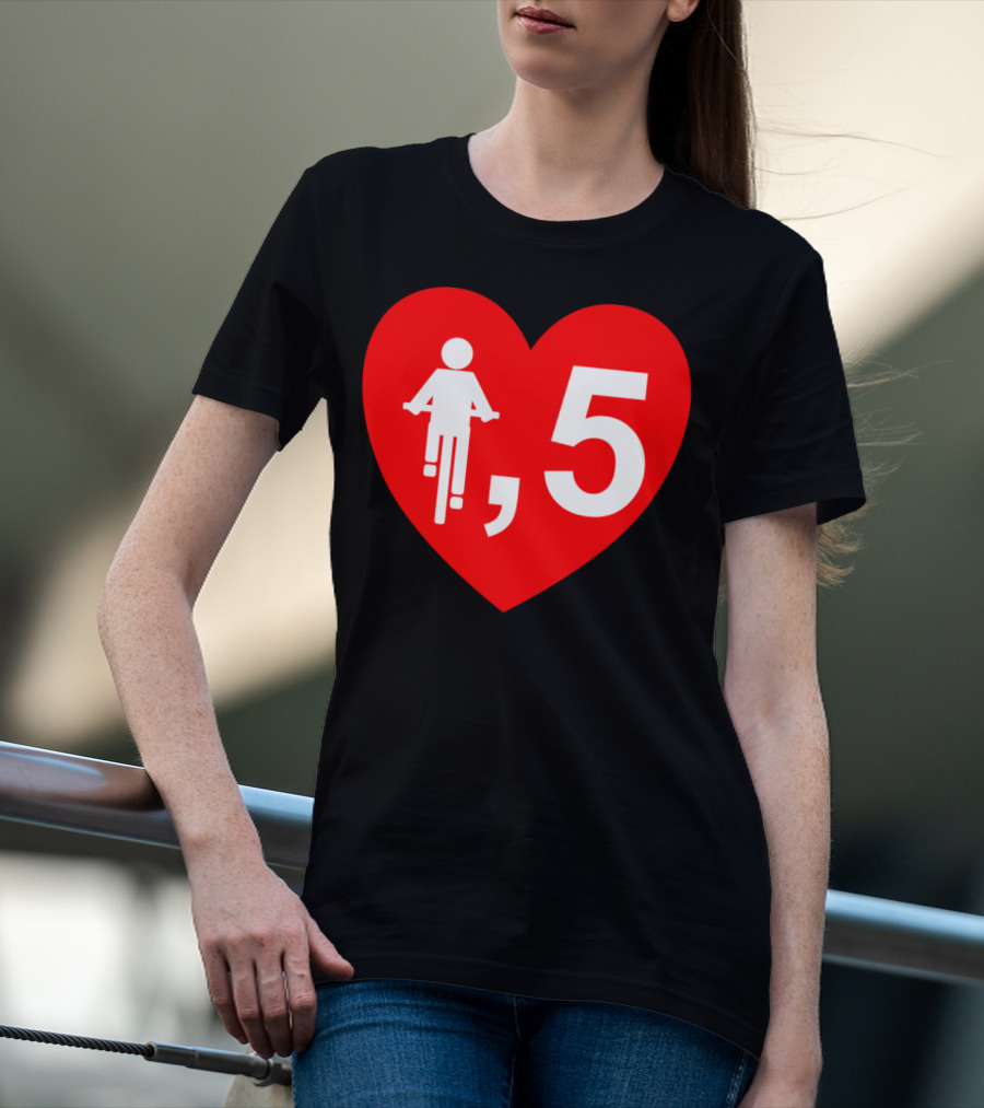 Cyclist Heart 5 Red T-Shirt