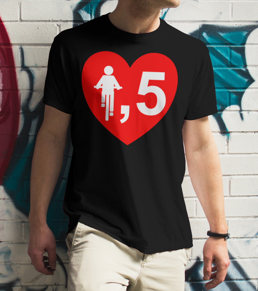 Cyclist Heart 5 Red T-Shirt