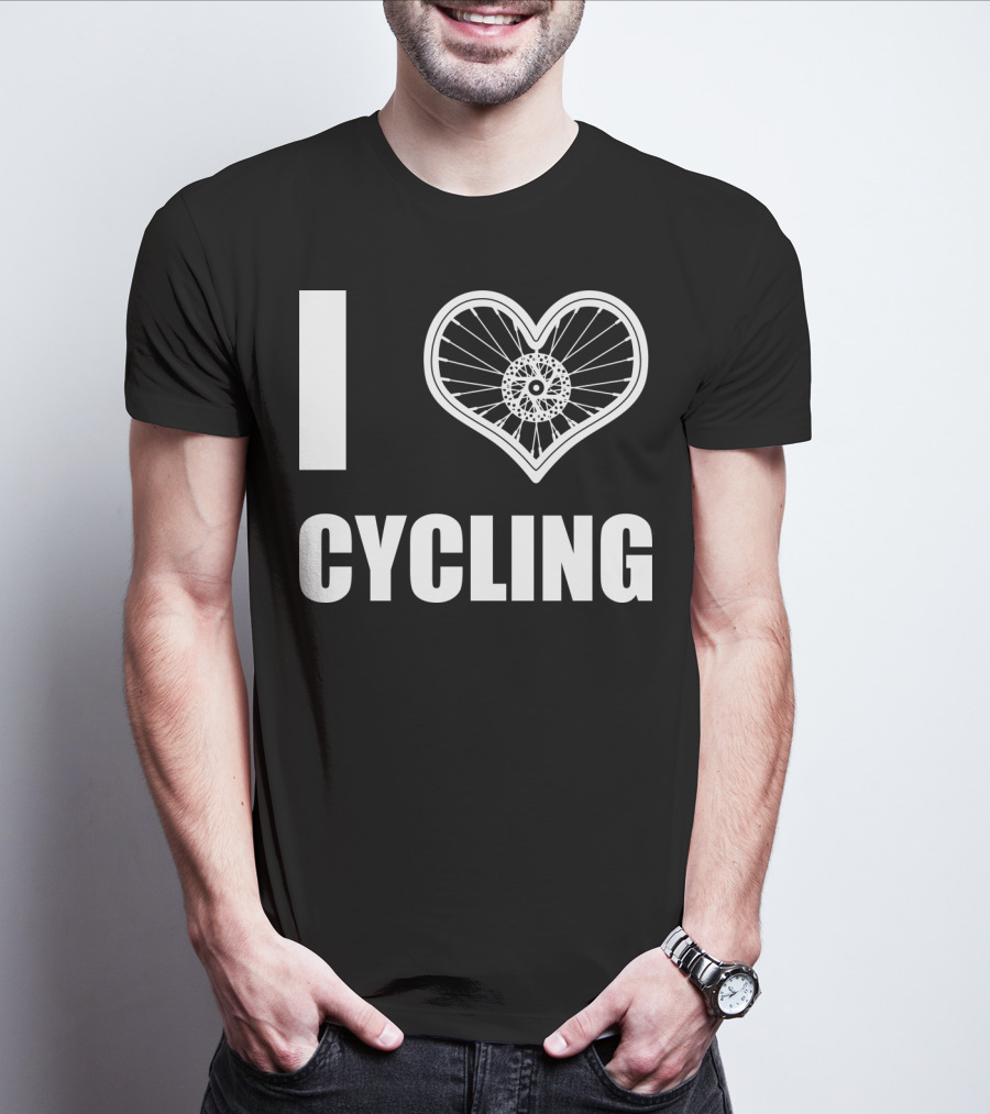 I Love Cycling Bicycle Wheel Heart T-Shirt