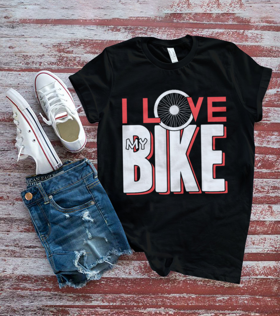 I Love My Bike Bicycle Wheel T-Shirt