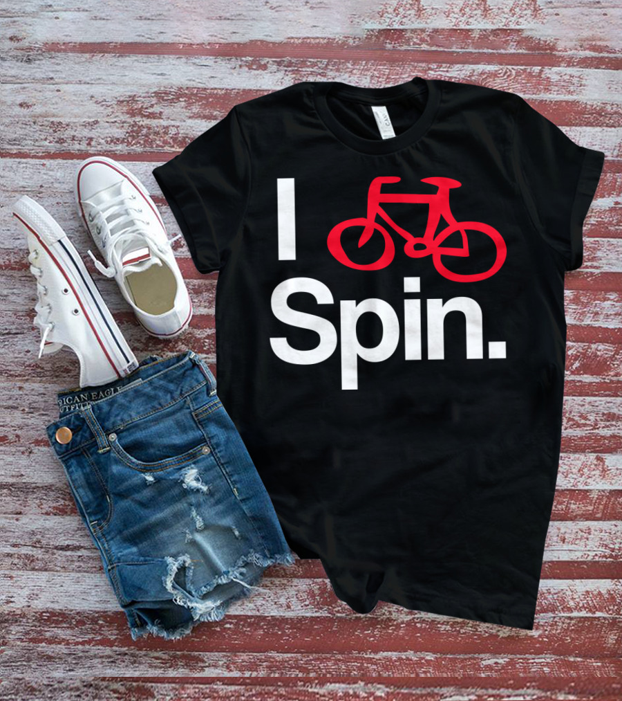 I Spin Bike Cycling Biking Workout With Red Bicycle T-Shirt