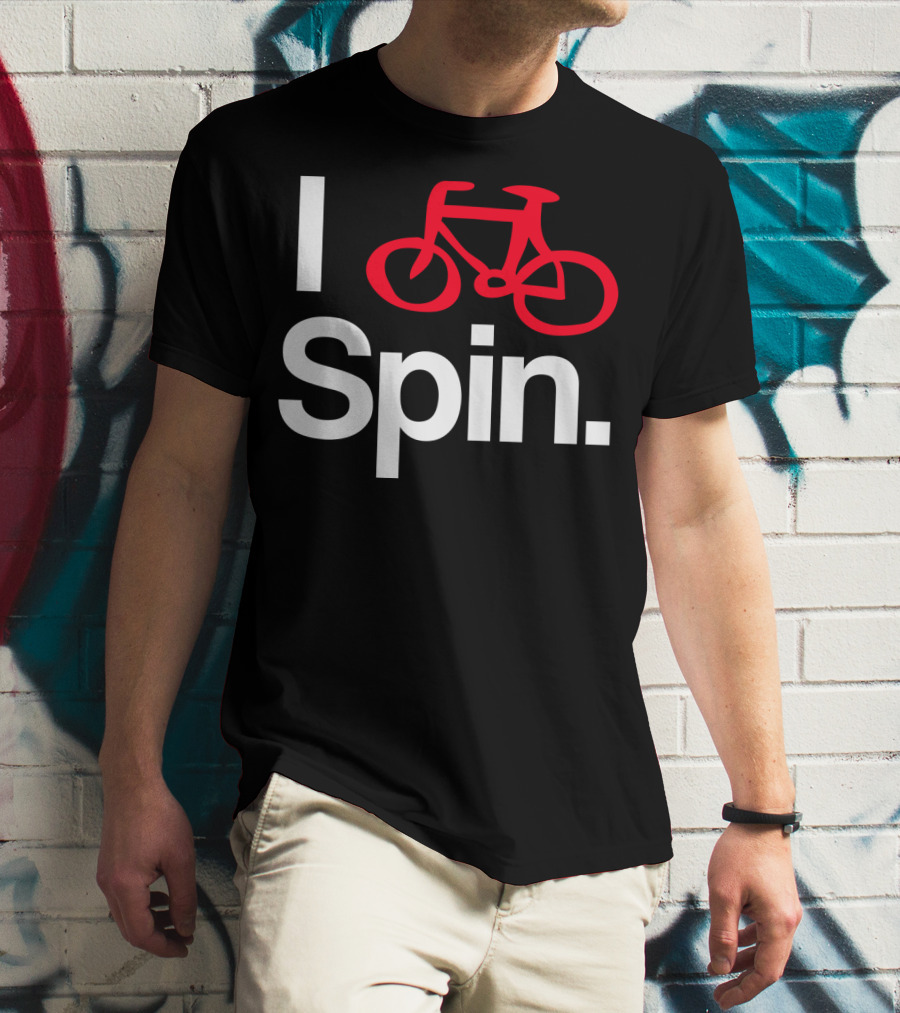 I Spin Bike Cycling Biking Workout With Red Bicycle T-Shirt