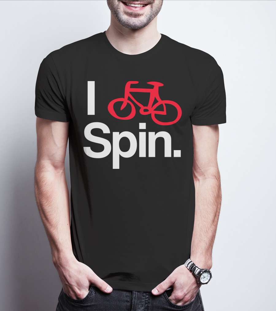 I Spin Bike Cycling Biking Workout With Red Bicycle T-Shirt