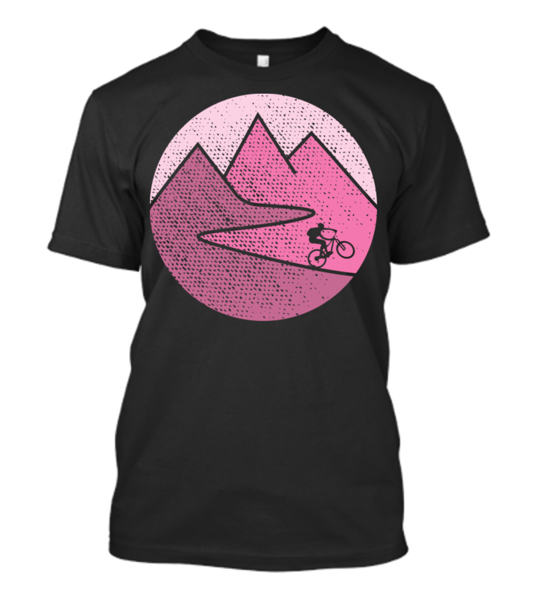 Mountain Bike Cycling Scenic Adventure In Pink Mountains T-Shirt